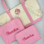 Rain or Shine Tote - Pink Gingham Trim