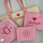 Rain or Shine Tote - Pink Gingham Trim