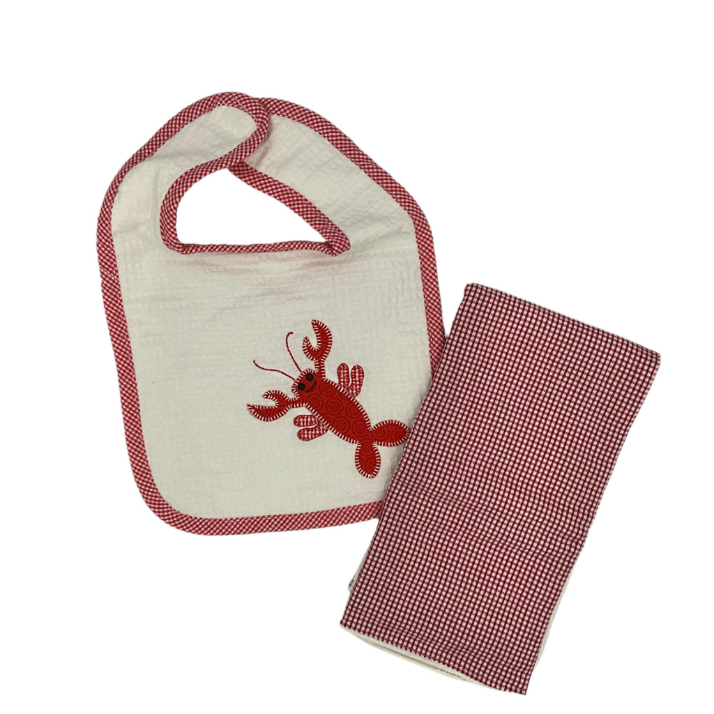 Red Lobster Burp & Bib Set