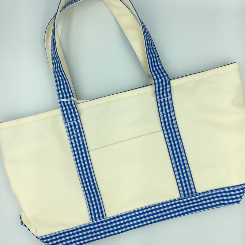 Rain or Shine Tote - Royal Gingham Trim