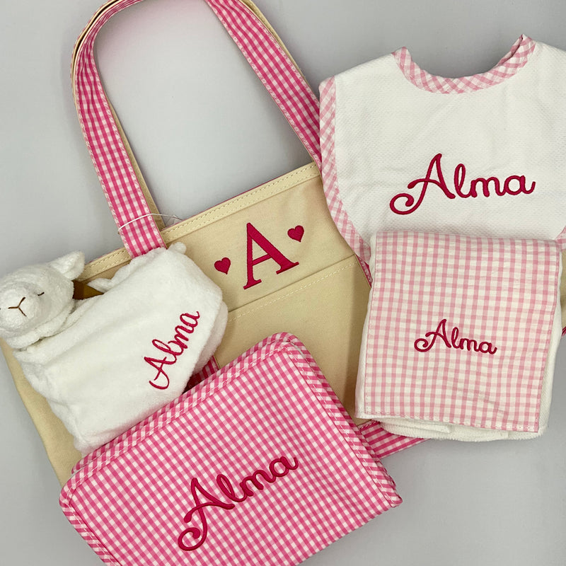 Rain or Shine Tote - Pink Gingham Trim