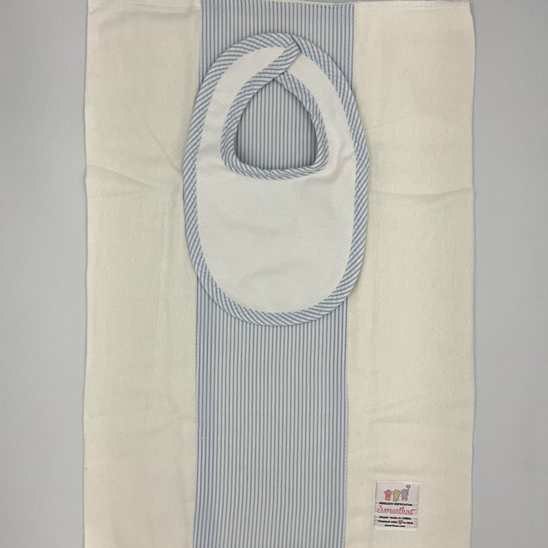 Seersucker Burp & Bib Set