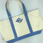 Rain or Shine Tote - Royal Gingham Trim