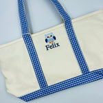 Rain or Shine Tote - Royal Gingham Trim