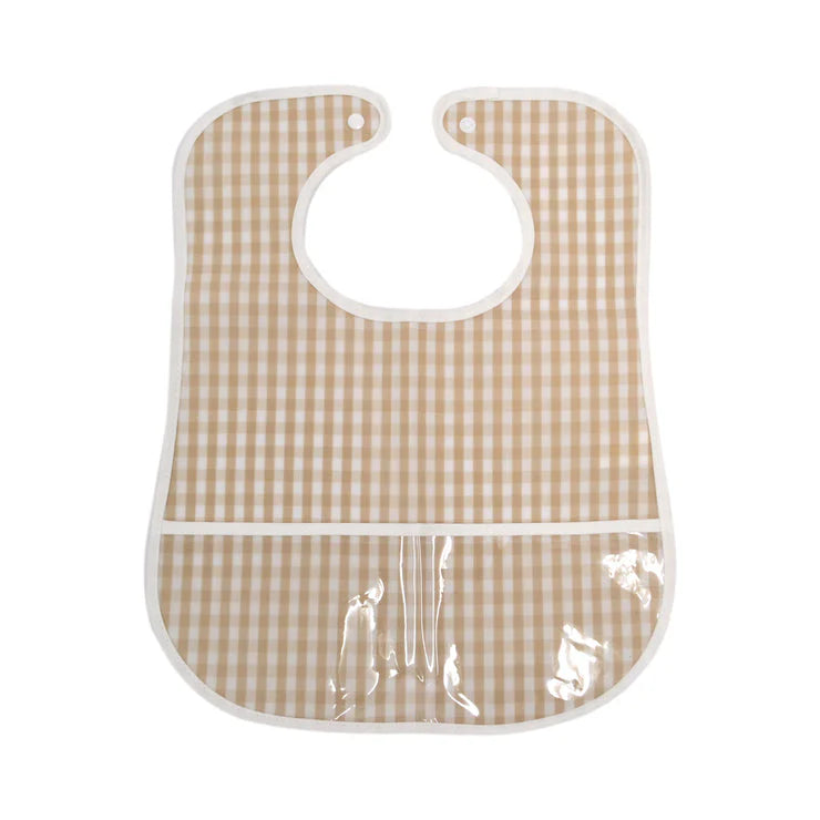 Clean-Up Bib - Khaki Gingham