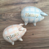 Gingham Piggy Bank