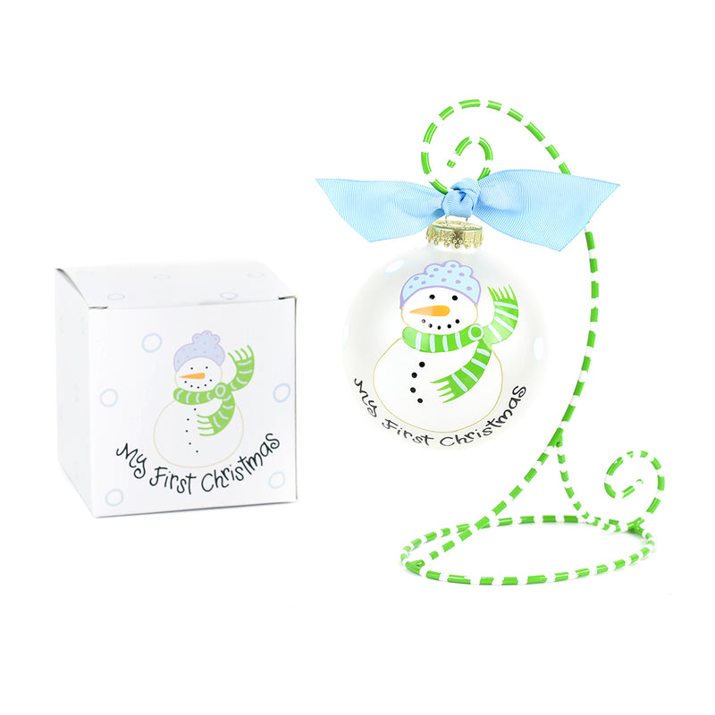 First Christmas Ornament - Blue Snowman