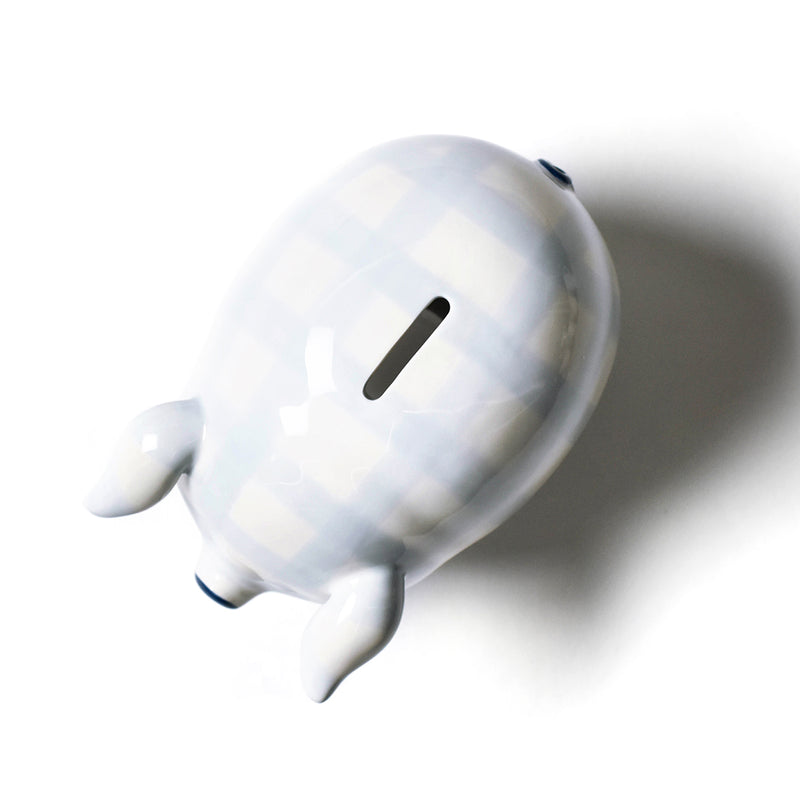 Gingham Piggy Bank