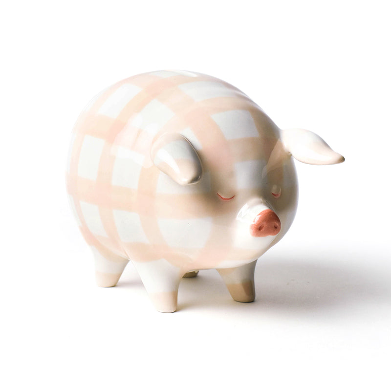 Gingham Piggy Bank