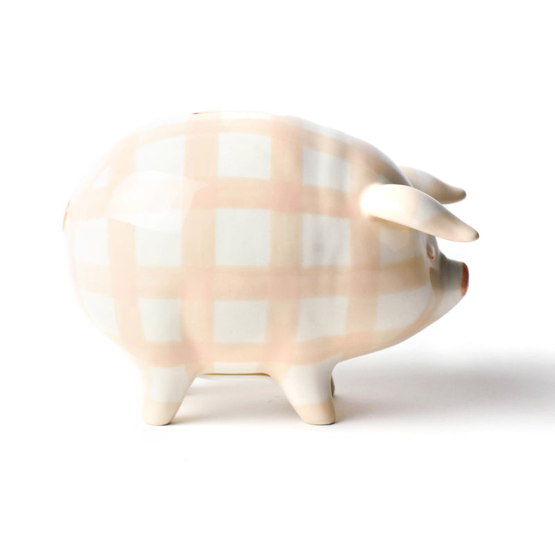 Gingham Piggy Bank