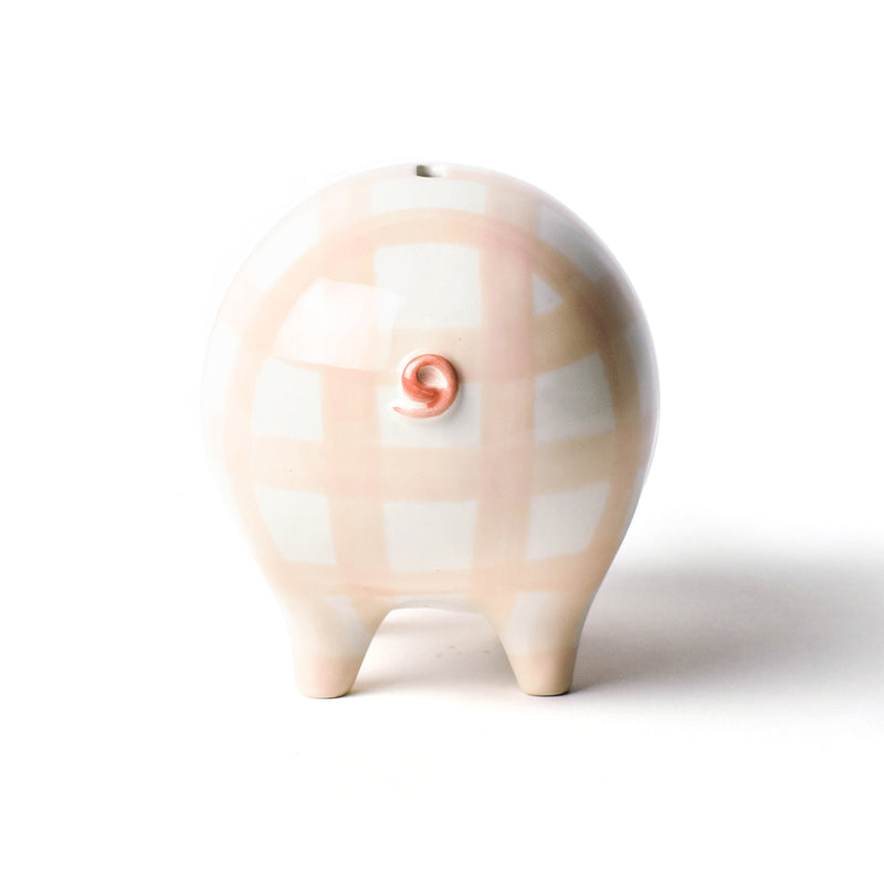 Gingham Piggy Bank