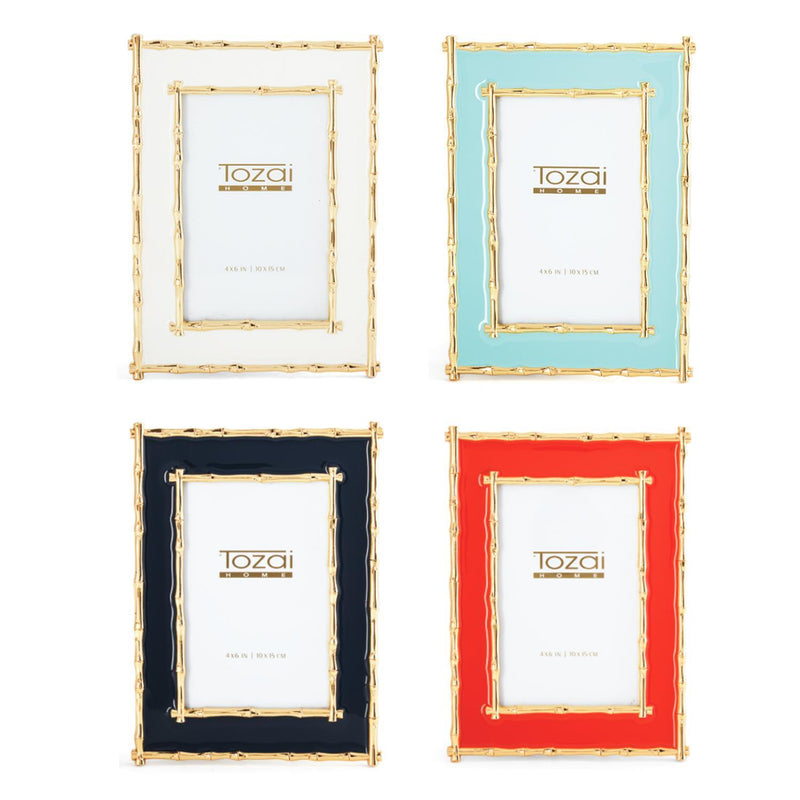 Gold Bamboo Border Photo Frame - Vertical