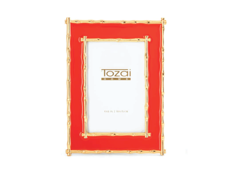 Gold Bamboo Border Photo Frame - Vertical