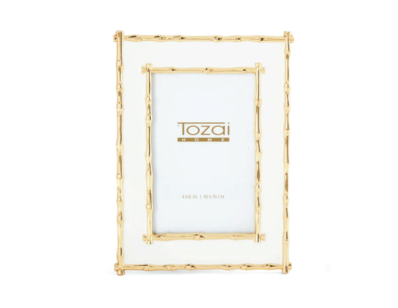 Gold Bamboo Border Photo Frame - Vertical