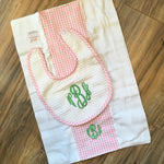 Gingham Burp & Bib