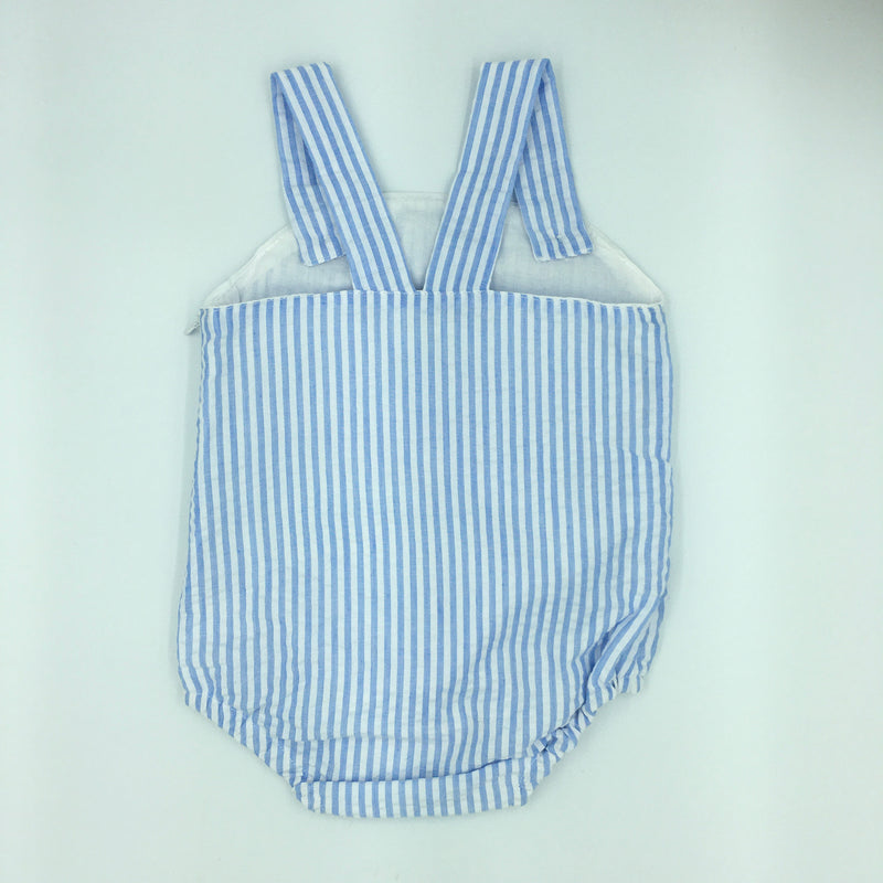 Sunsuit - blue seersucker