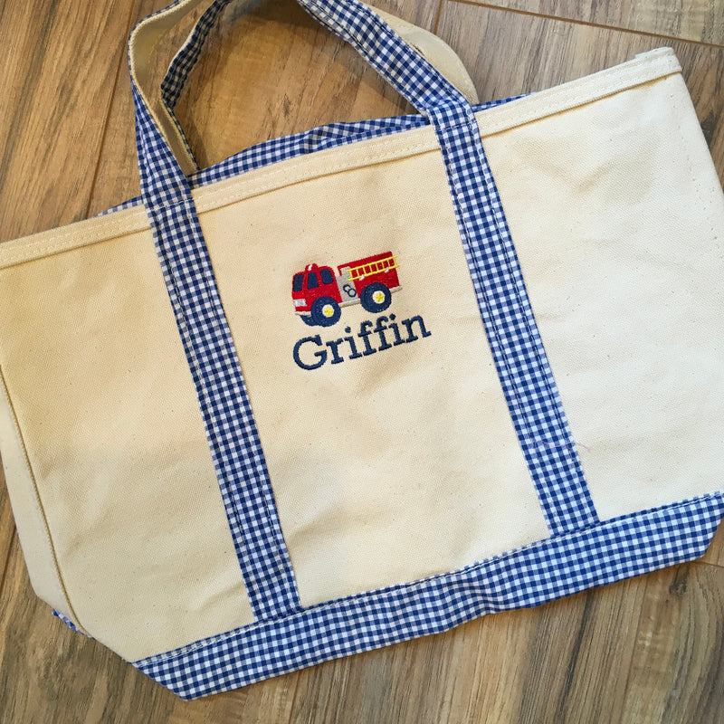 Medium Gingham Boat Tote