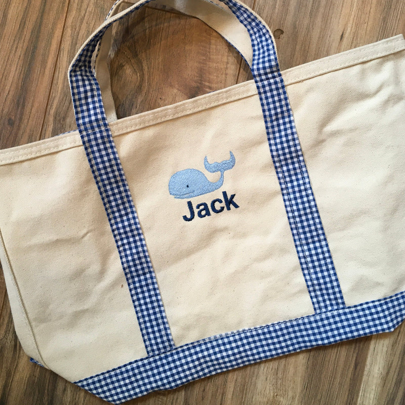 Medium Gingham Boat Tote