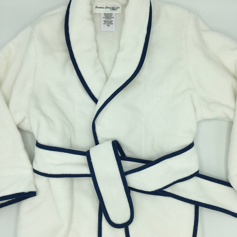 Kid Shawl Collar Robe Navy Trim