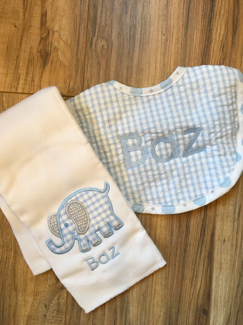Applique Burp & Bib Set