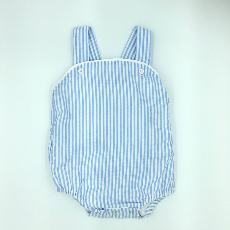 Sunsuit - blue seersucker