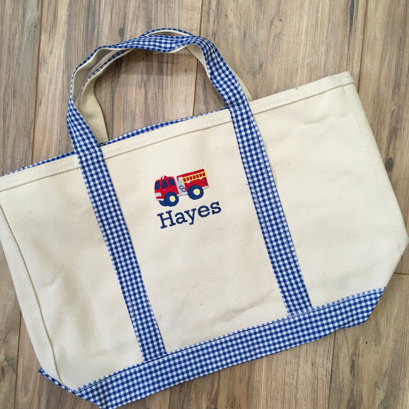 Medium Gingham Boat Tote